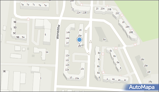 Koszalin, Wenedów, 16c, mapa Koszalina