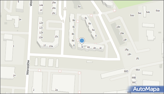 Koszalin, Wenedów, 4, mapa Koszalina