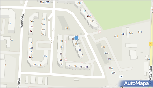 Koszalin, Wenedów, 6b, mapa Koszalina