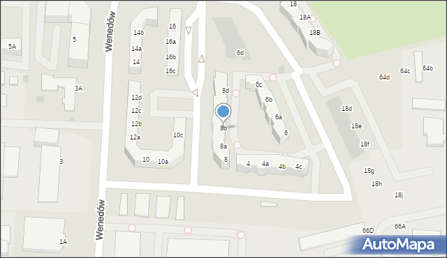 Koszalin, Wenedów, 8b, mapa Koszalina