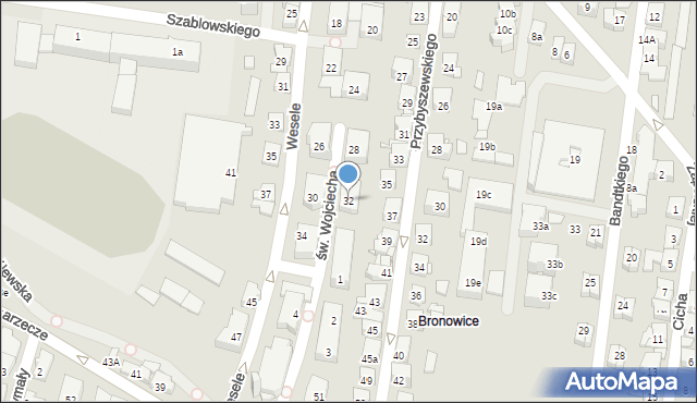 Kraków, Wesele, 32, mapa Krakowa