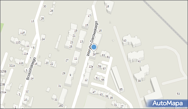 Kraków, Weryhy-Darowskiego Wincentego, 14, mapa Krakowa