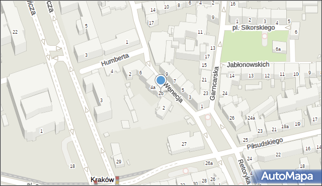 Kraków, Wenecja, 2b, mapa Krakowa