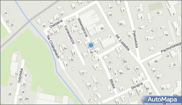 Kraków, Wewnętrzna, 3a, mapa Krakowa