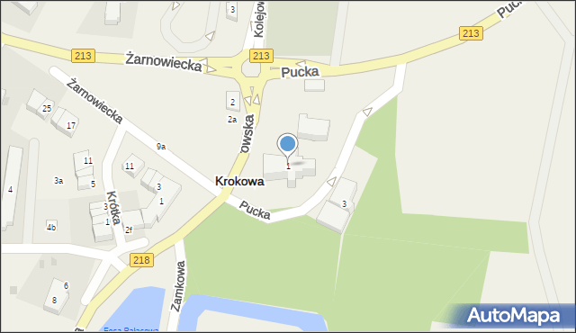 Krokowa, Wejherowska, 1, mapa Krokowa