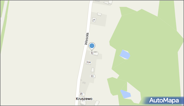 Kruszewo, Wesoła, 31, mapa Kruszewo