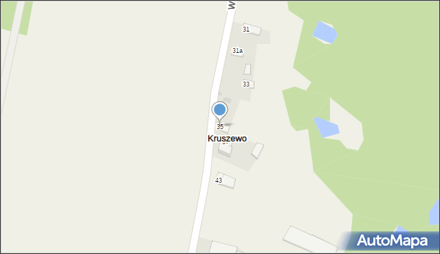 Kruszewo, Wesoła, 35, mapa Kruszewo