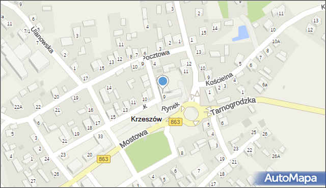 Krzeszów, Wesoła, 1, mapa Krzeszów