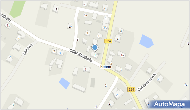 Łebno, Wejherowska, 1, mapa Łebno