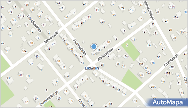 Legionowo, Weteranów, 22, mapa Legionowo