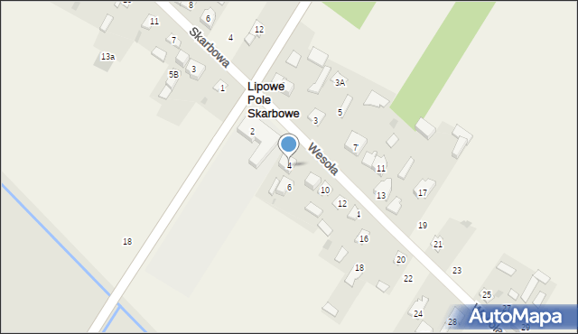 Lipowe Pole Skarbowe, Wesoła, 4, mapa Lipowe Pole Skarbowe