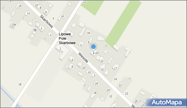 Lipowe Pole Skarbowe, Wesoła, 7, mapa Lipowe Pole Skarbowe