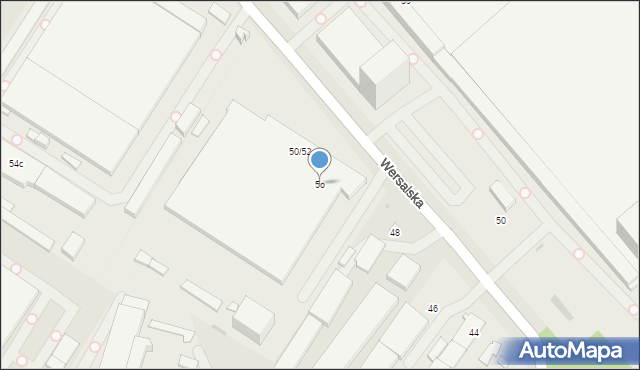 Łódź, Wersalska, 5o, mapa Łodzi