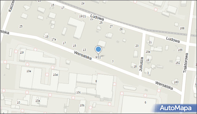 Łódź, Wersalska, 9/11, mapa Łodzi