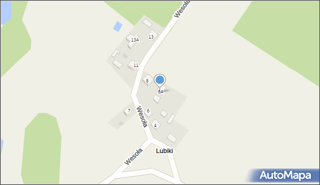 Lubiki Małe, Wesoła, 6A, mapa Lubiki Małe