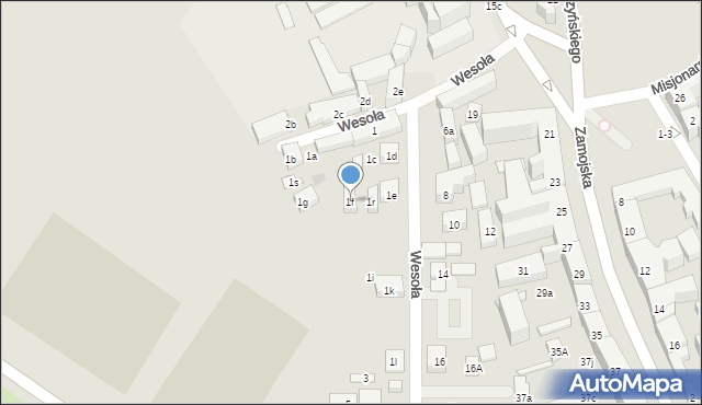 Lublin, Wesoła, 1f, mapa Lublina