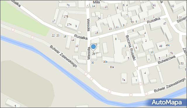 Lublin, Wesoła, 28, mapa Lublina