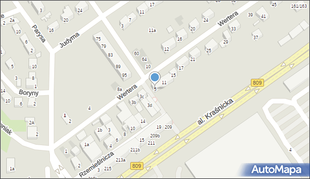 Lublin, Wertera, 5, mapa Lublina