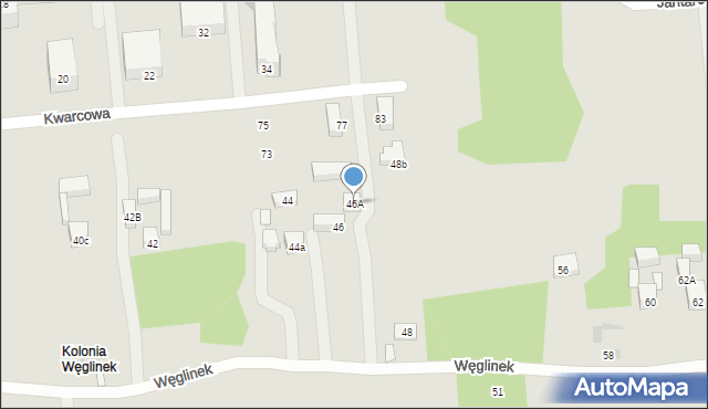 Lublin, Węglinek, 46A, mapa Lublina