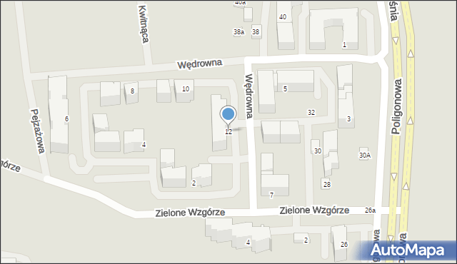 Lublin, Wędrowna, 12, mapa Lublina