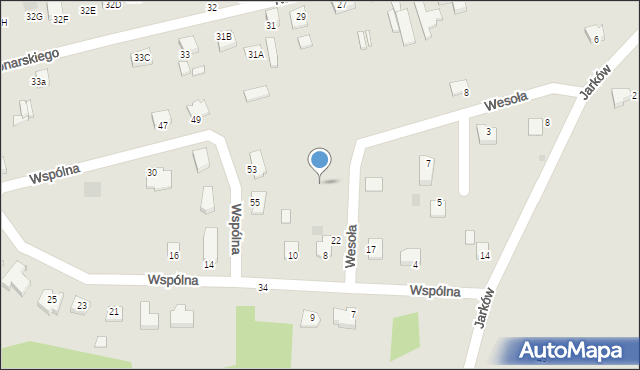 Małogoszcz, Wesoła, 17, mapa Małogoszcz