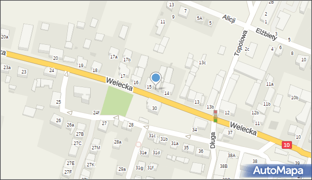 Mierzyn, Welecka, 15a, mapa Mierzyn