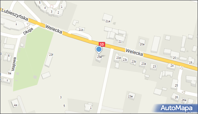 Mierzyn, Welecka, 23e, mapa Mierzyn