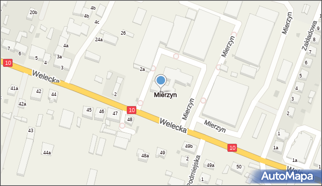 Mierzyn, Welecka, 2b, mapa Mierzyn