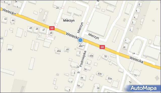 Mierzyn, Welecka, 49b, mapa Mierzyn
