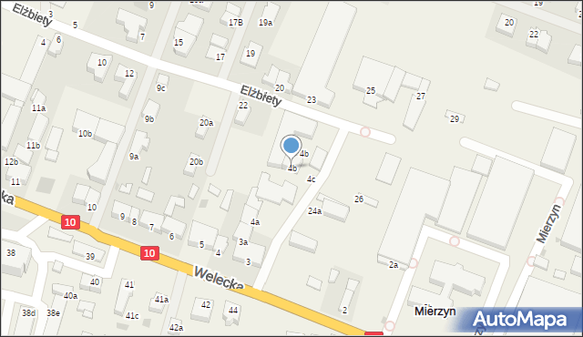 Mierzyn, Welecka, 4b, mapa Mierzyn