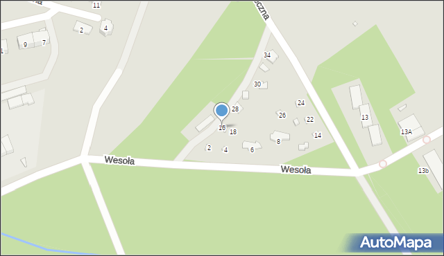 Milicz, Wesoła, 16, mapa Milicz