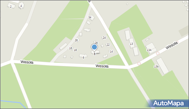 Milicz, Wesoła, 8, mapa Milicz