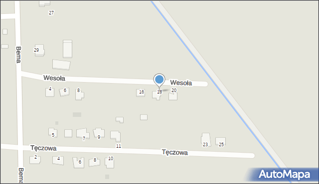 Myszyniec, Wesoła, 18, mapa Myszyniec