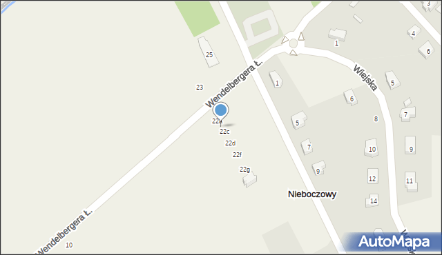 Nieboczowy, Wendelbergera Łucjana, 22b, mapa Nieboczowy