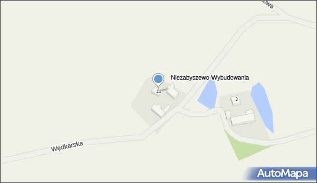 Niezabyszewo, Wędkarska, 14, mapa Niezabyszewo