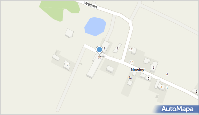 Nowiny, Wesoła, 10, mapa Nowiny