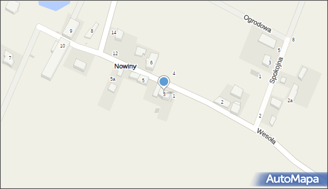 Nowiny, Wesoła, 3, mapa Nowiny