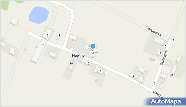 Nowiny, Wesoła, 6, mapa Nowiny