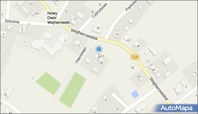 Nowy Dwór Wejherowski, Wejherowska, 24, mapa Nowy Dwór Wejherowski