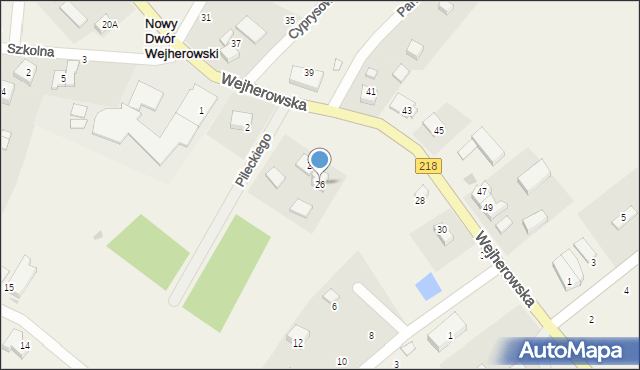 Nowy Dwór Wejherowski, Wejherowska, 26, mapa Nowy Dwór Wejherowski