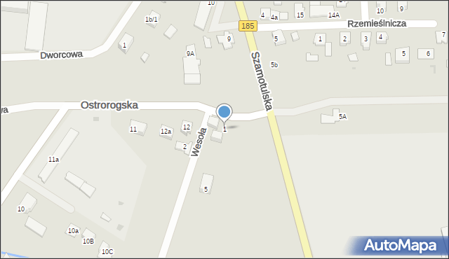 Obrzycko, Wesoła, 1, mapa Obrzycko