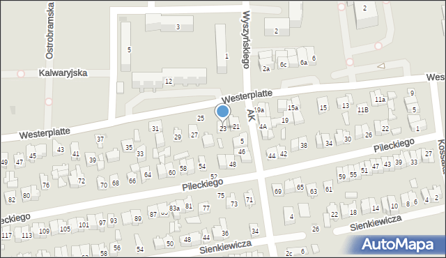 Opoczno, Westerplatte, 23, mapa Opoczno