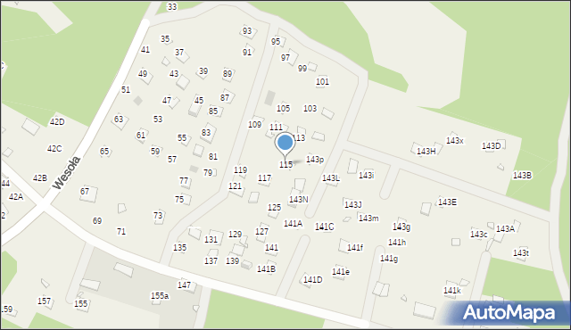 Orchówek, Wesoła, 115, mapa Orchówek