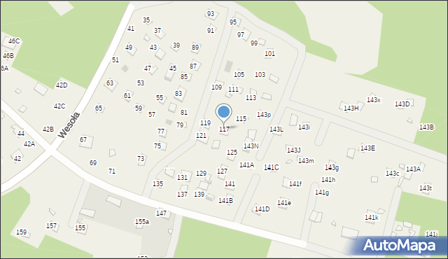 Orchówek, Wesoła, 117, mapa Orchówek