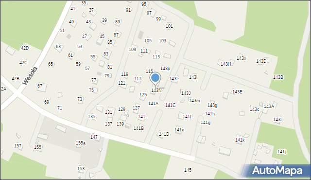 Orchówek, Wesoła, 143N, mapa Orchówek