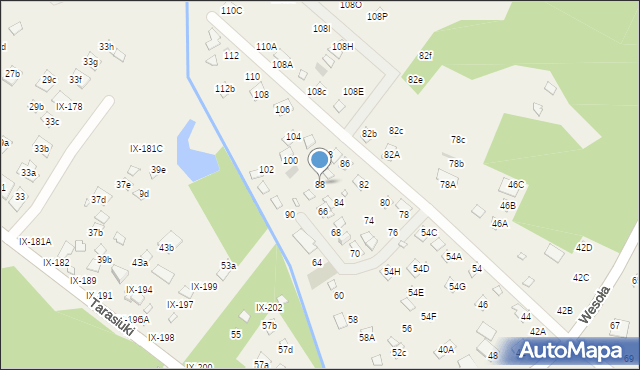 Orchówek, Wesoła, 88, mapa Orchówek