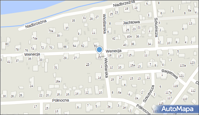 Ostrów Wielkopolski, Wenecja, 21, mapa Ostrów Wielkopolski