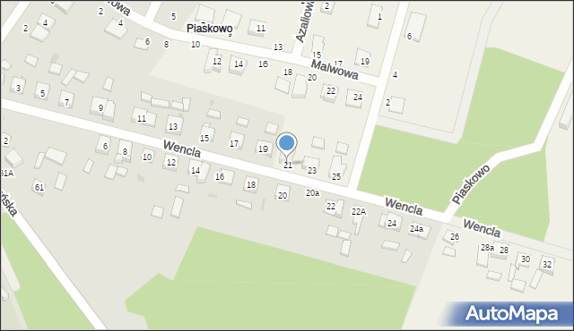 Piaskowo, Wencla Kazimierza, ks. kan., 21, mapa Piaskowo