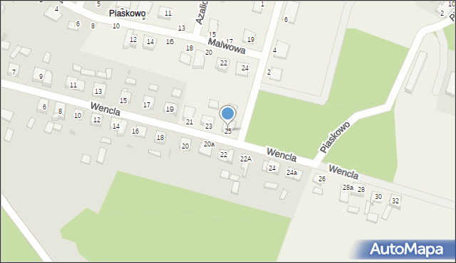 Piaskowo, Wencla Kazimierza, ks. kan., 25, mapa Piaskowo