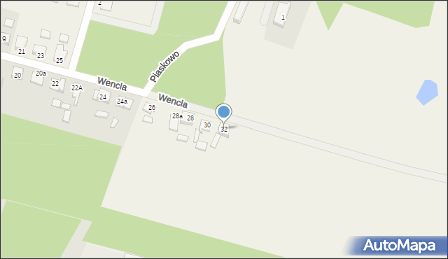 Piaskowo, Wencla Kazimierza, ks. kan., 32, mapa Piaskowo